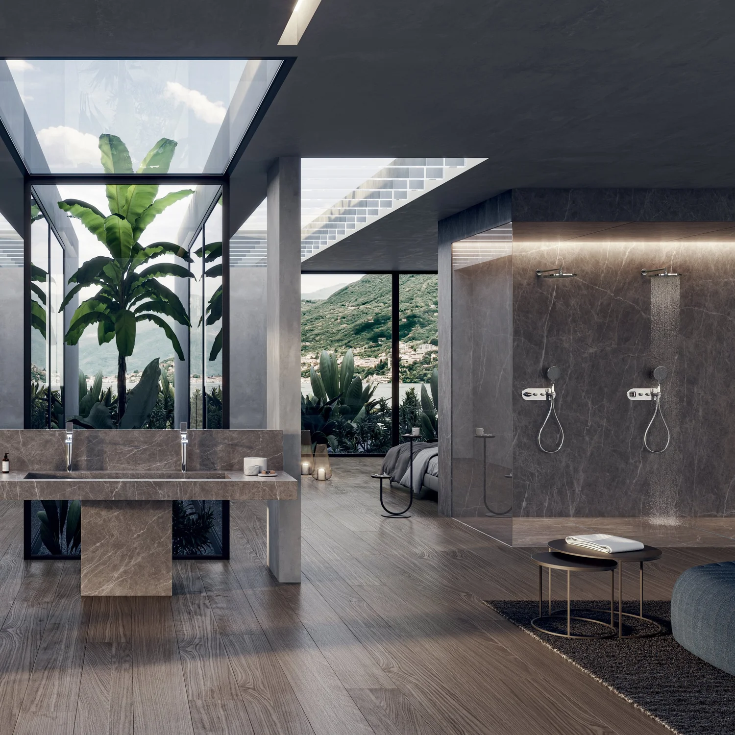 Elegantes Badezimmer mit hochwertiger Dusche von Eco Stolz
