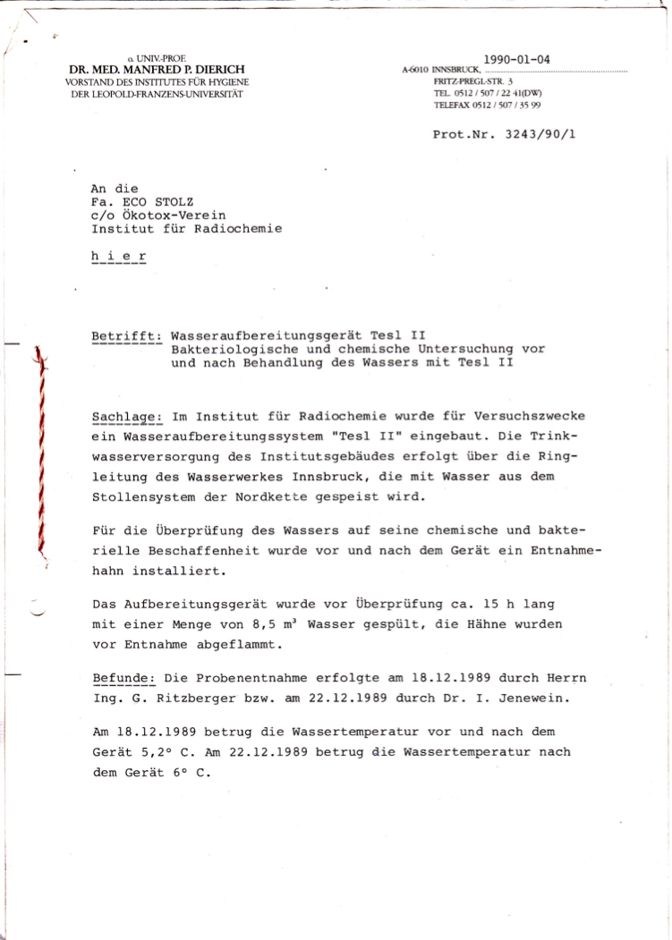 Bakteriologische Untersuchung, Universität Innsbruck